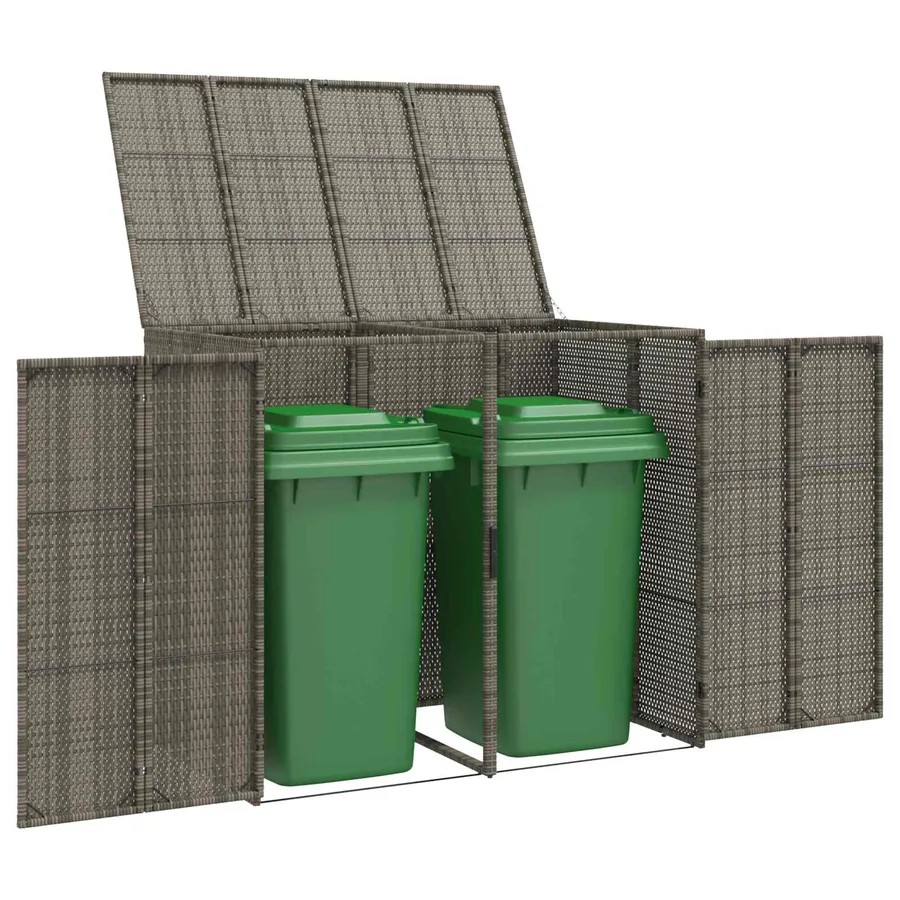 Boîte de poubelle 2 pcs Gris 130 x 80 x 115 cm Polyéthylène - 10
