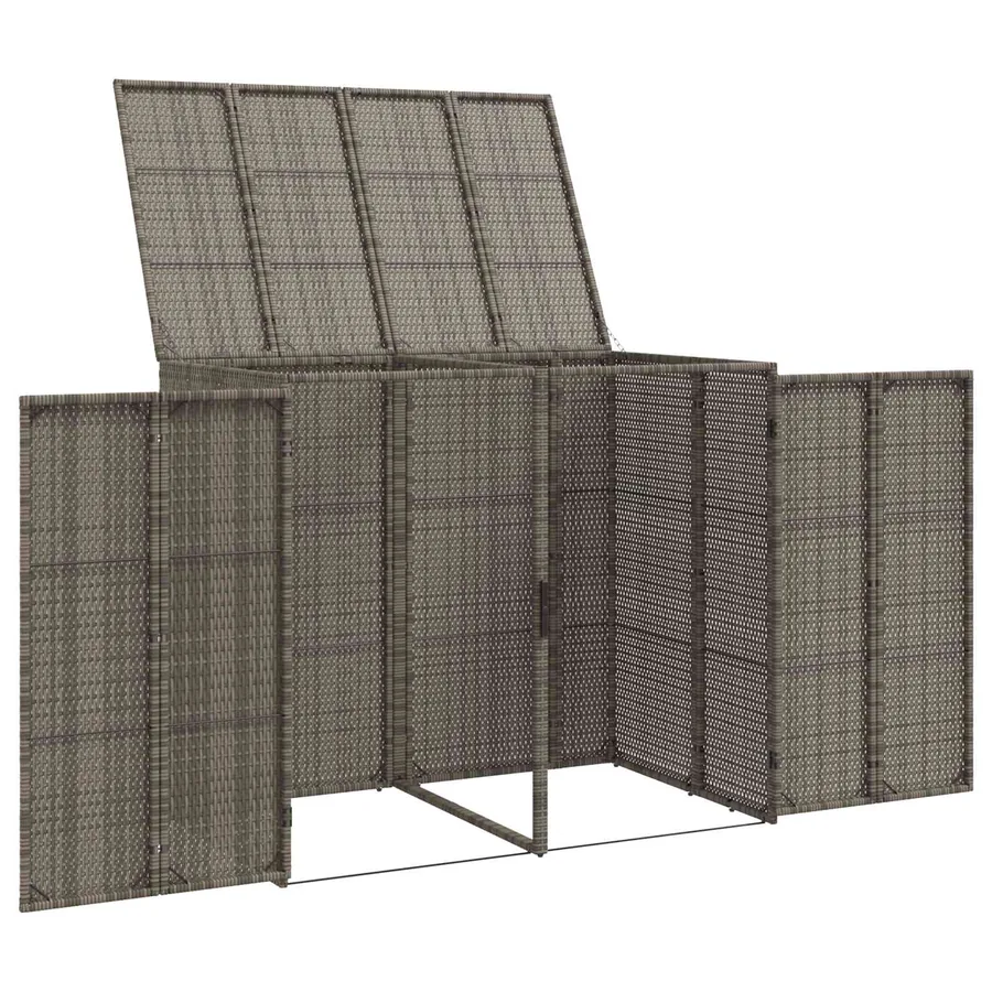 Boîte de poubelle 2 pcs Gris 130 x 80 x 115 cm Polyéthylène - 4