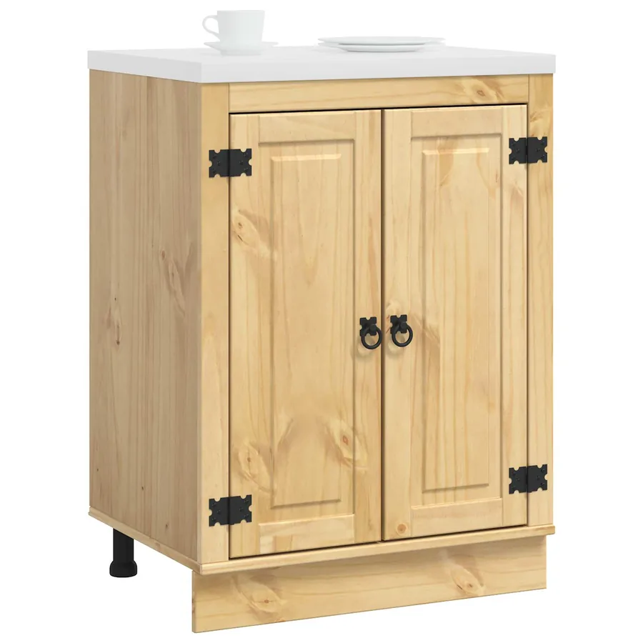 Armoire SKI Brun Miel 60 x 46 x 81,5 cm Pin massif - 3