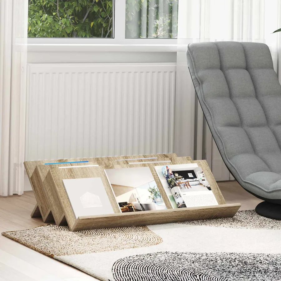Étagère à magazines avec étagère Chêne Sonoma 90 x 53 x 28,5 cm