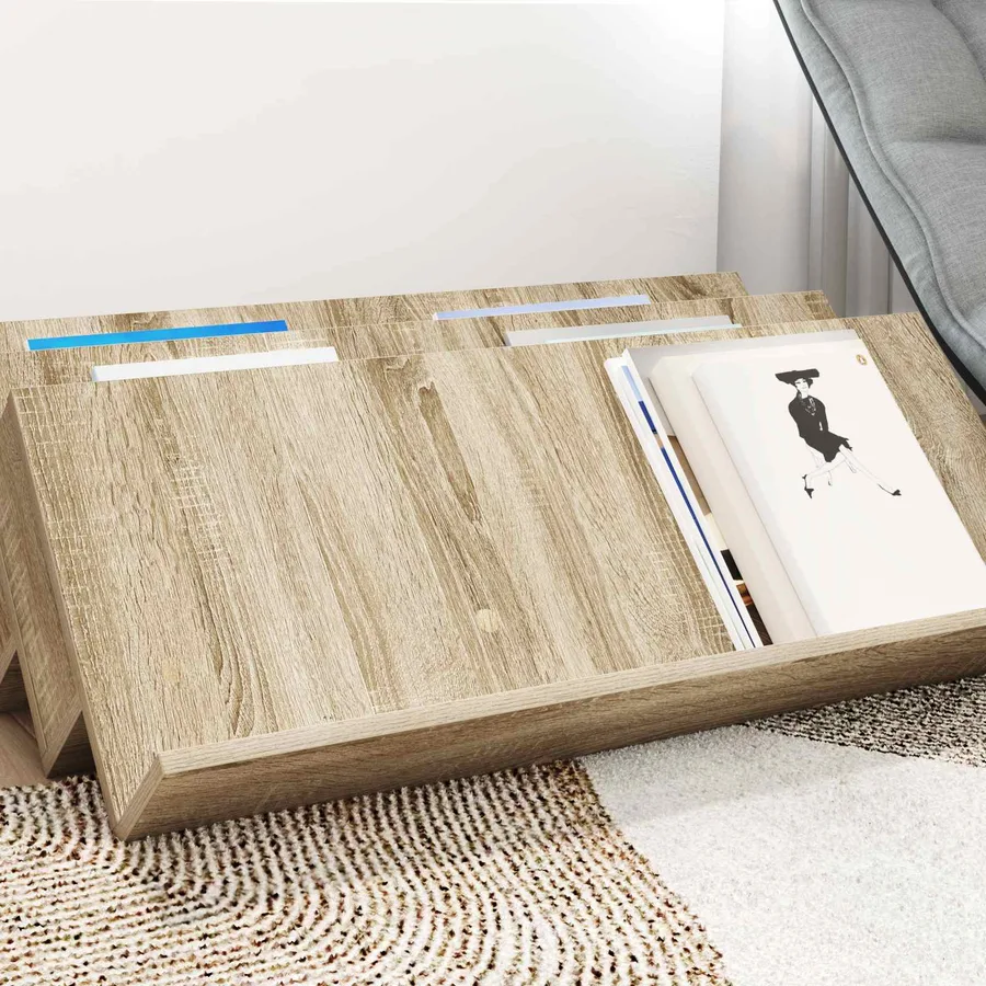 Étagère à magazines avec étagère Chêne Sonoma 90 x 53 x 28,5 cm - 4