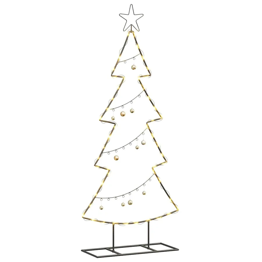 Arbre de Noël en métal avec support Noir 125 cm Acier - 3