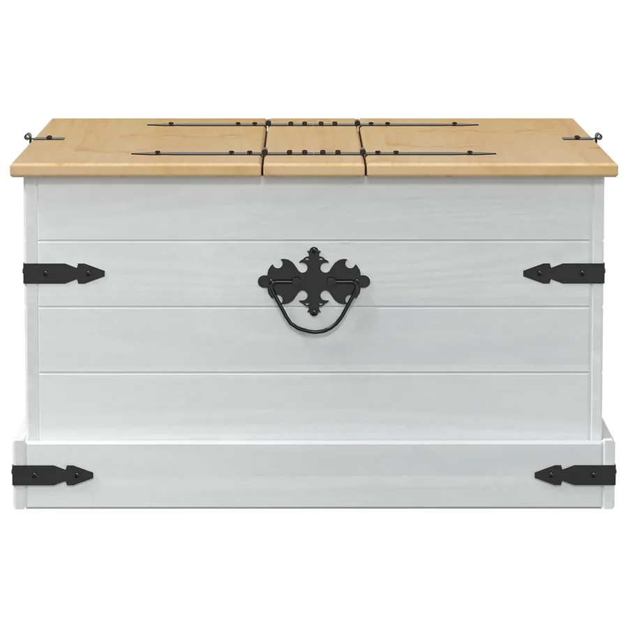 storage box avec étagère Blanc 78 x 78 x 45 cm Pin massif - 5