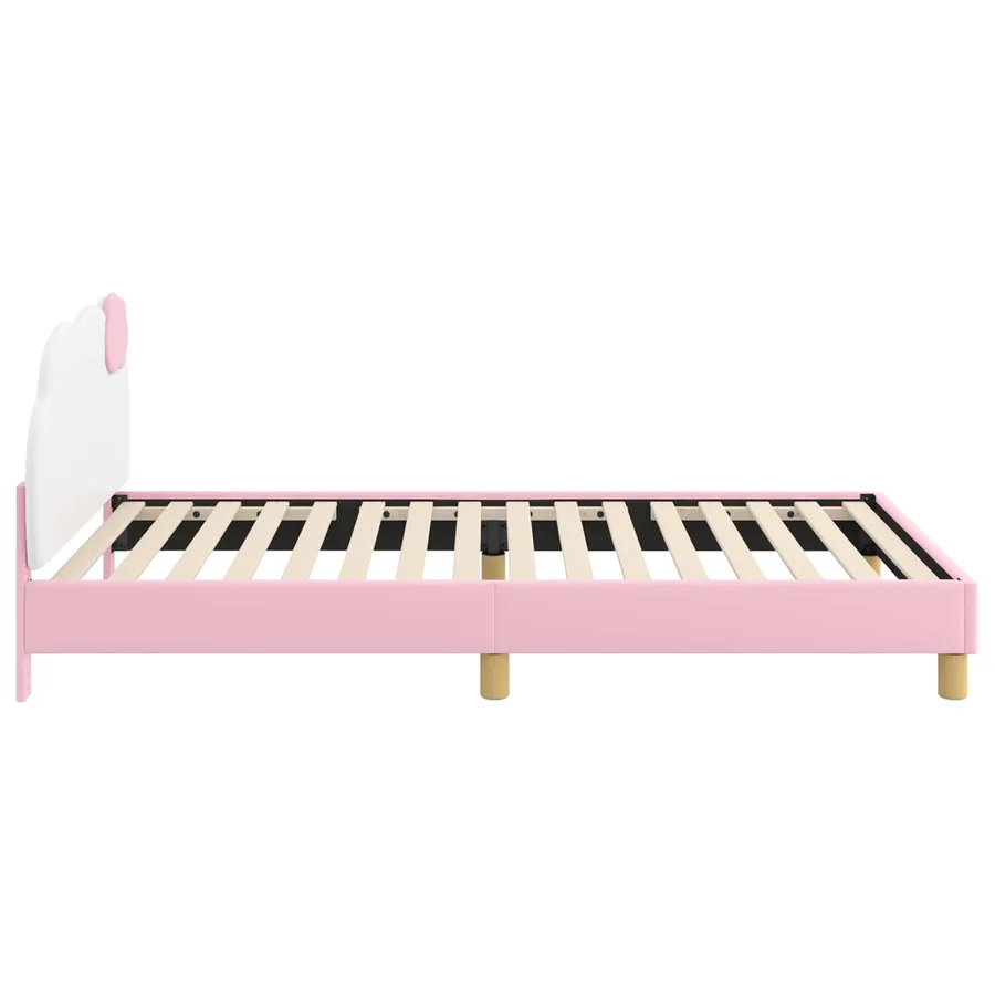 Cadre de lit pour enfants avec tête de lit Rose 90 x 190 cm PU - 6