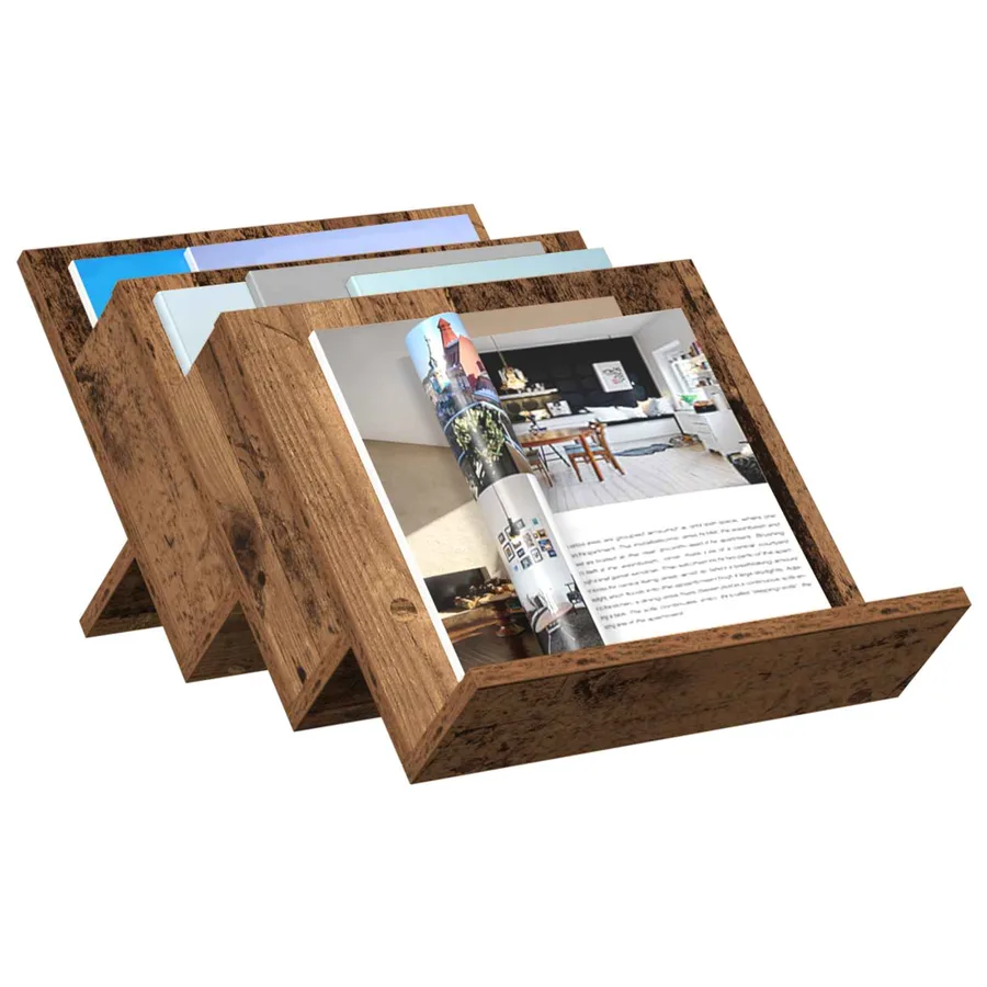 Étagère à magazines avec étagère Bois ancien 53 x 40 x 28,5 cm - 3