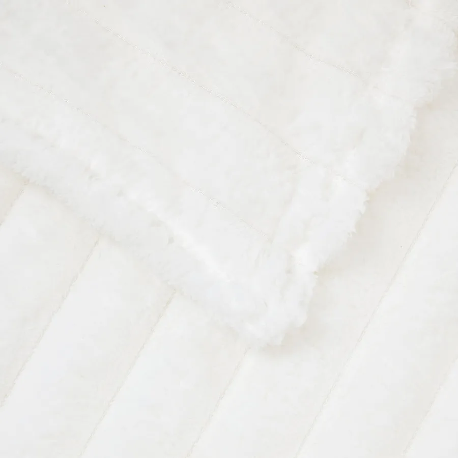 Jeté Blanc 240 x 220 cm Toison - 5
