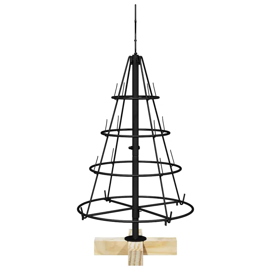 Arbre en cône de Noël avec support Noir 60 cm Acier - 6