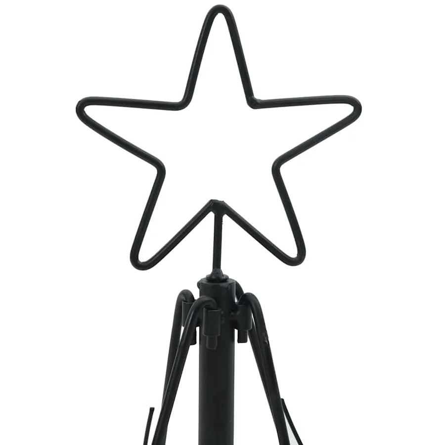 Arbre en cône de Noël avec support Noir 60 cm Acier - 7