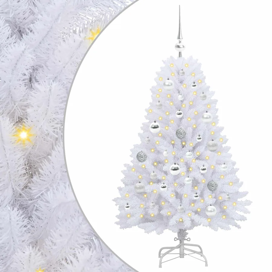 Sapin de Noël Artificiel à Branches Articulées Blanc 120 cm - 2