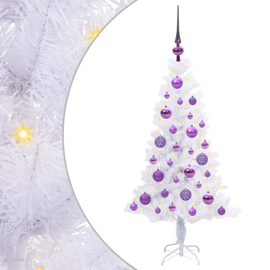 Sapin de Noël artificiel avec 150 LED Blanc 120 cm PVC et Acier - 2