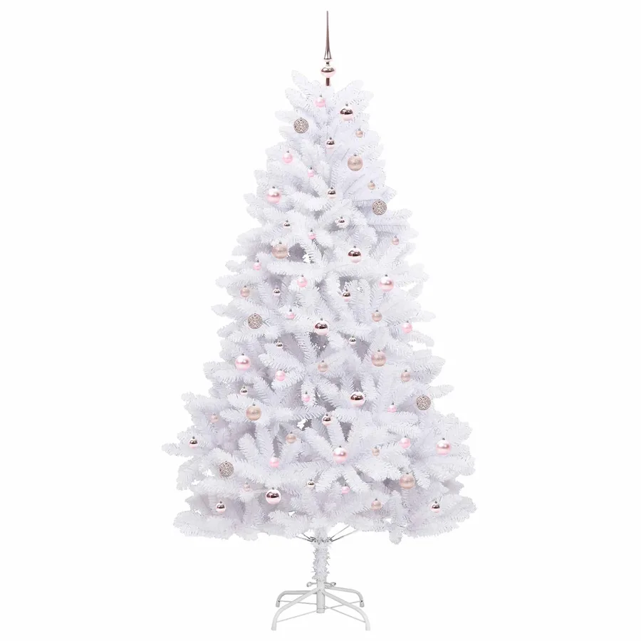 Sapin de Noël Artificiel à Branches Articulées Blanc 210 cm - 4