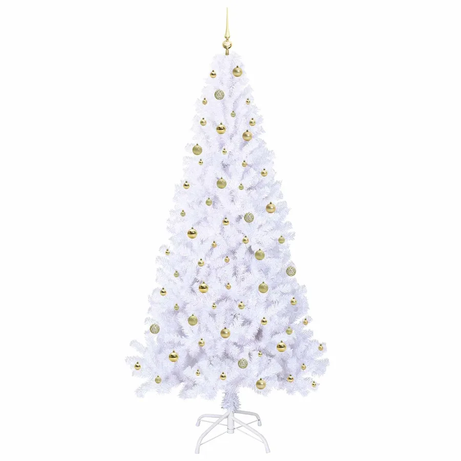 Sapin de Noël artificiel avec 300 LED Blanc 240 cm PVC et Acier - 4