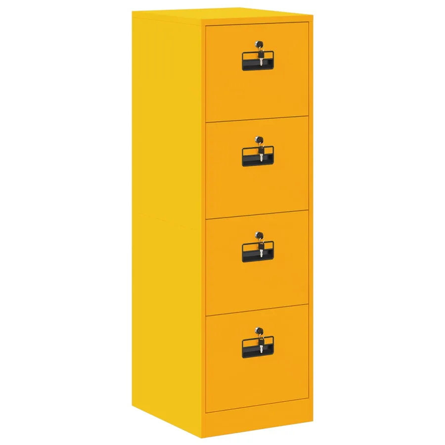 Cabinet de Dossier avec tiroir Jaune moutarde 44 x 50 x 139 cm - 2