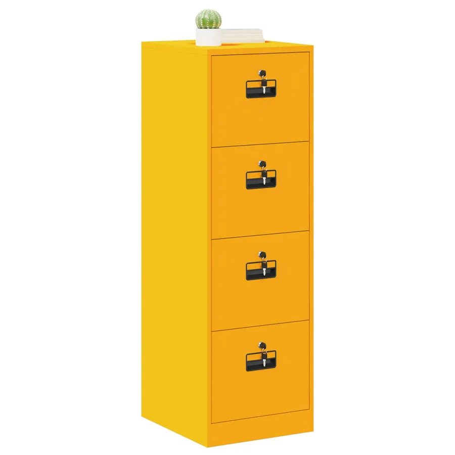 Cabinet de Dossier avec tiroir Jaune moutarde 44 x 50 x 139 cm - 3