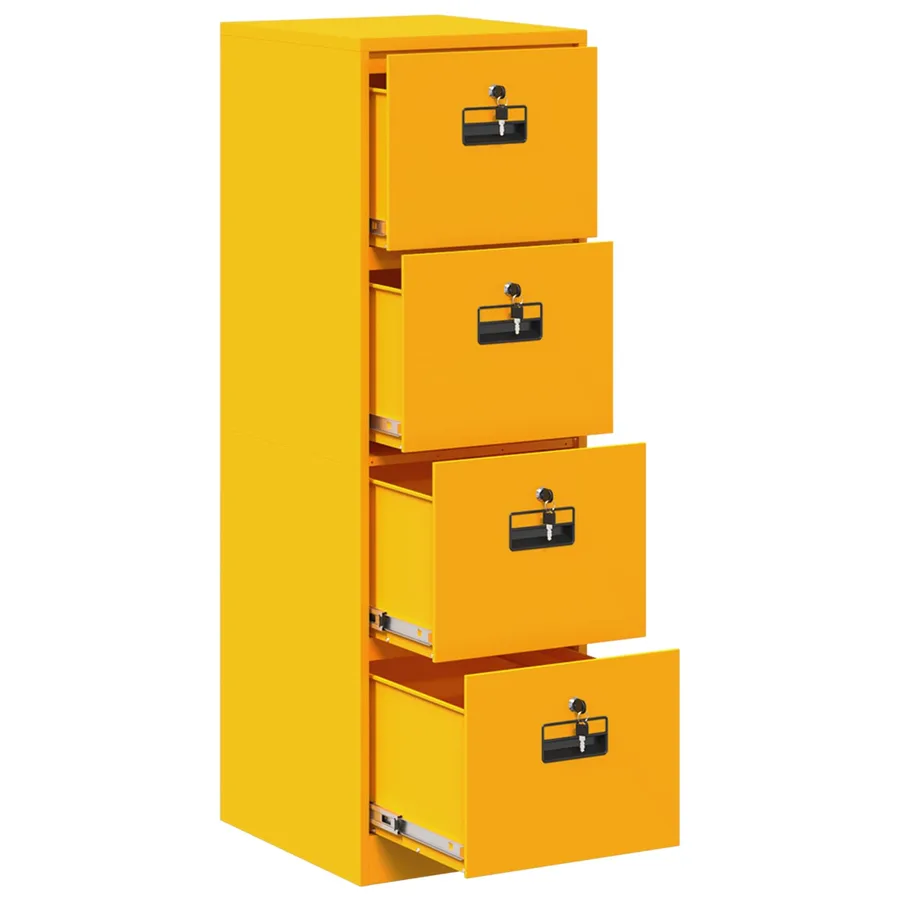 Cabinet de Dossier avec tiroir Jaune moutarde 44 x 50 x 139 cm - 6