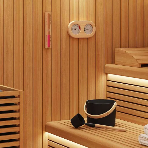 Ensemble d'accessoires de sauna 4 pcs Noir