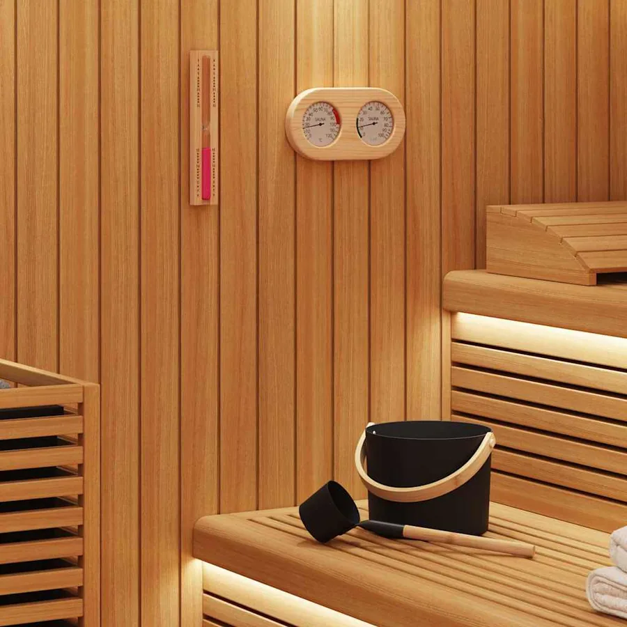 Ensemble d'accessoires de sauna 4 pcs Noir