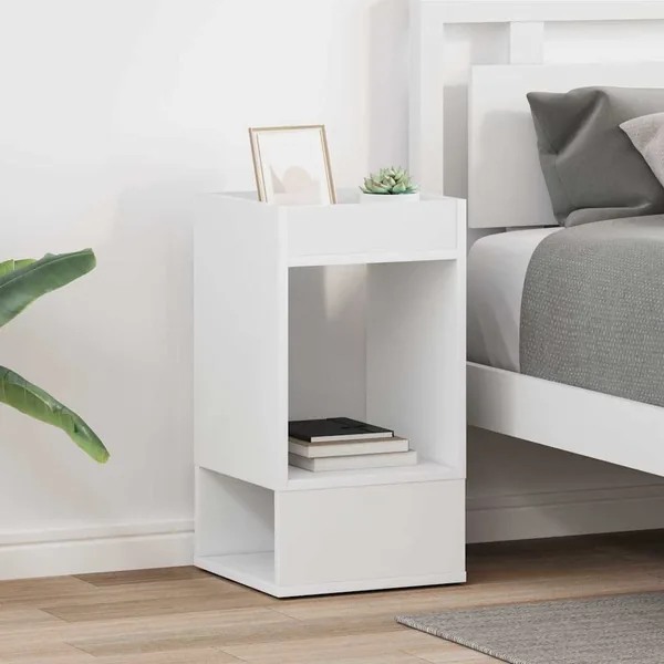 Table d'appoint 2 pcs Blanc 30 x 30 x 56 cm Bois d'ingénierie