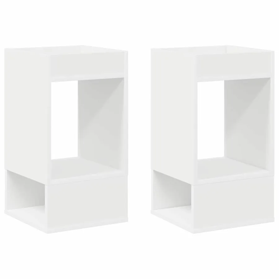 Table d'appoint 2 pcs Blanc 30 x 30 x 56 cm Bois d'ingénierie - 2