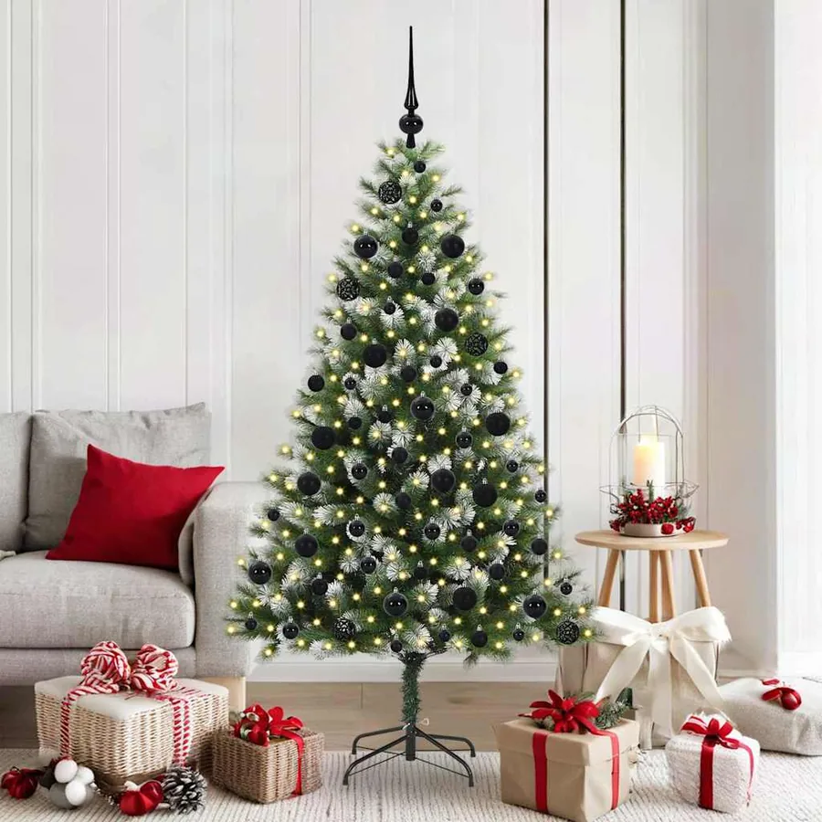 Sapin de Noël artificiel à charnière avec neige en flocons