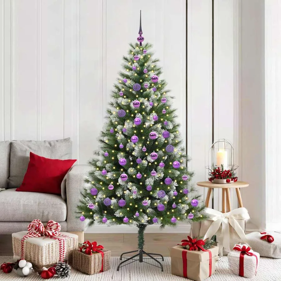 Sapin de Noël artificiel à charnière avec neige en flocons