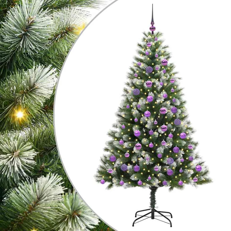 Sapin de Noël artificiel à charnière avec neige en flocons - 2