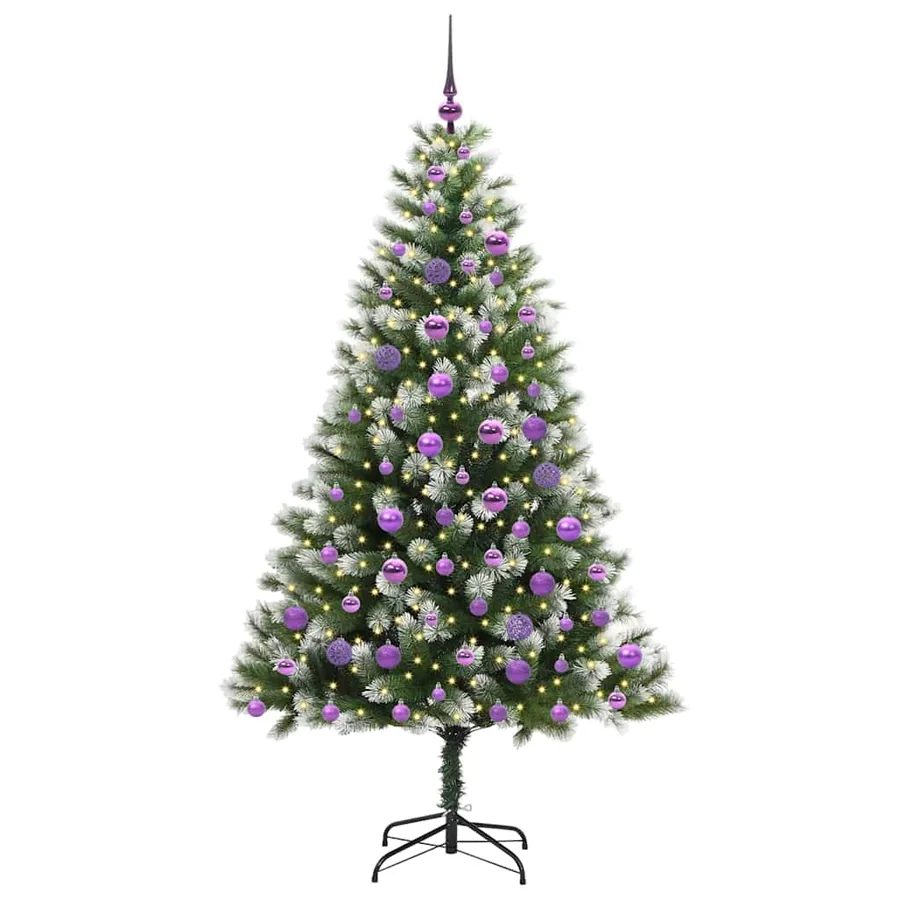Sapin de Noël artificiel à charnière avec neige en flocons - 3