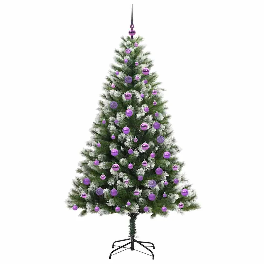 Sapin de Noël artificiel à charnière avec neige en flocons - 4