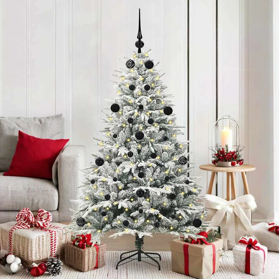 Arbre de Noël artificiel pré-éclairé avec ensemble de boules