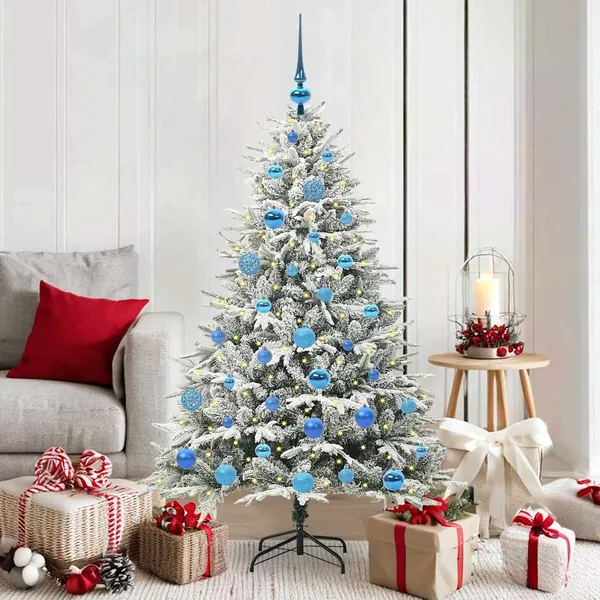 Arbre de Noël artificiel pré-éclairé avec ensemble de boules