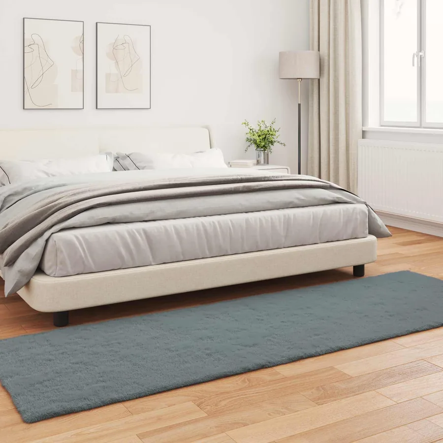 Tapis antidérapant en fausse de lapin OLITE Anthracite - 4