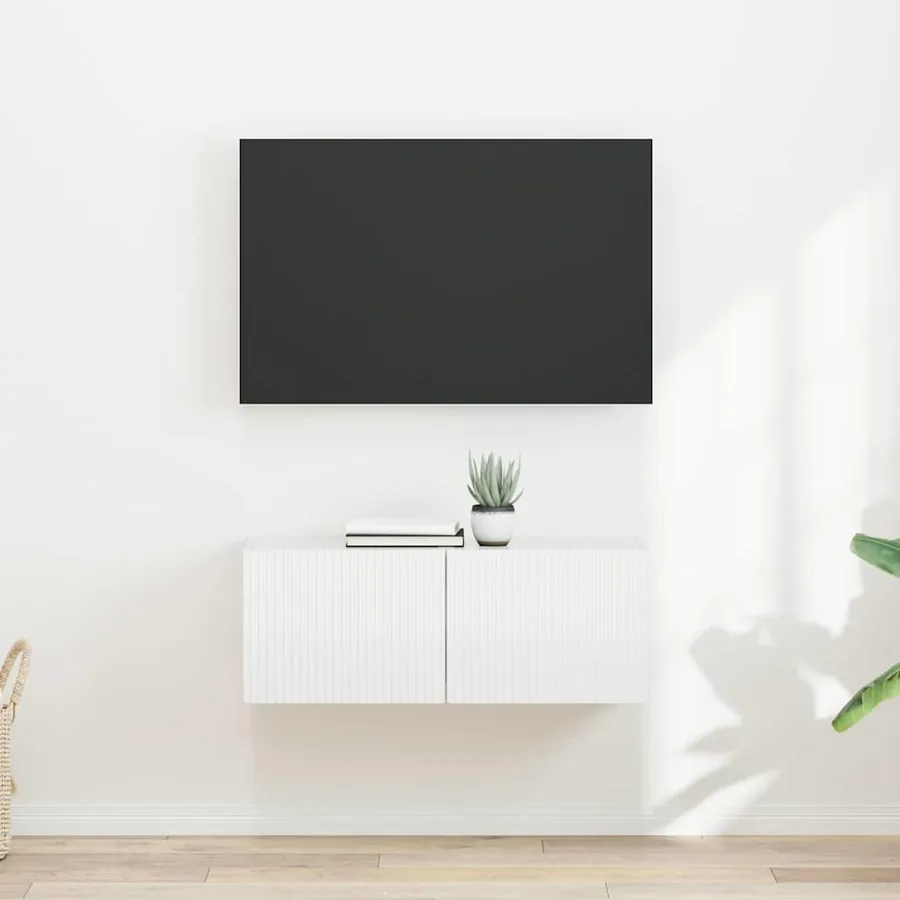Meuble TV mural 2 pcs Blanc Brillant 39 x 31 x 29,5 cm