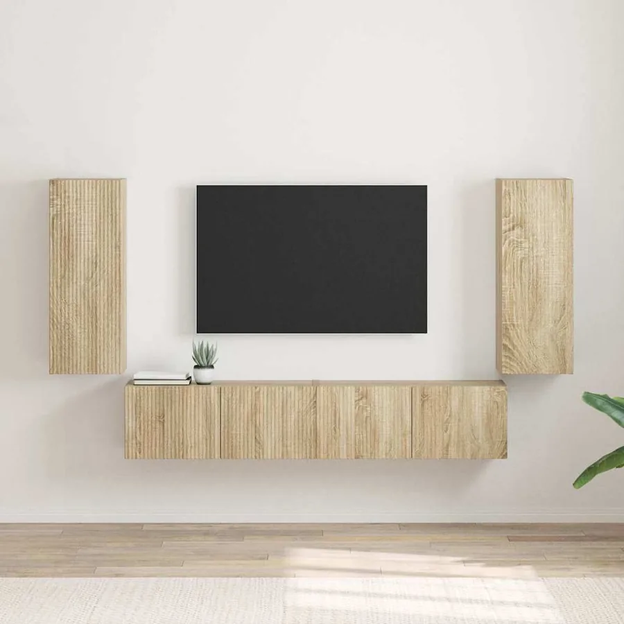 Meuble TV mural 2 pcs Sonoma 30 x 31 x 80 cm Bois d'ingénierie