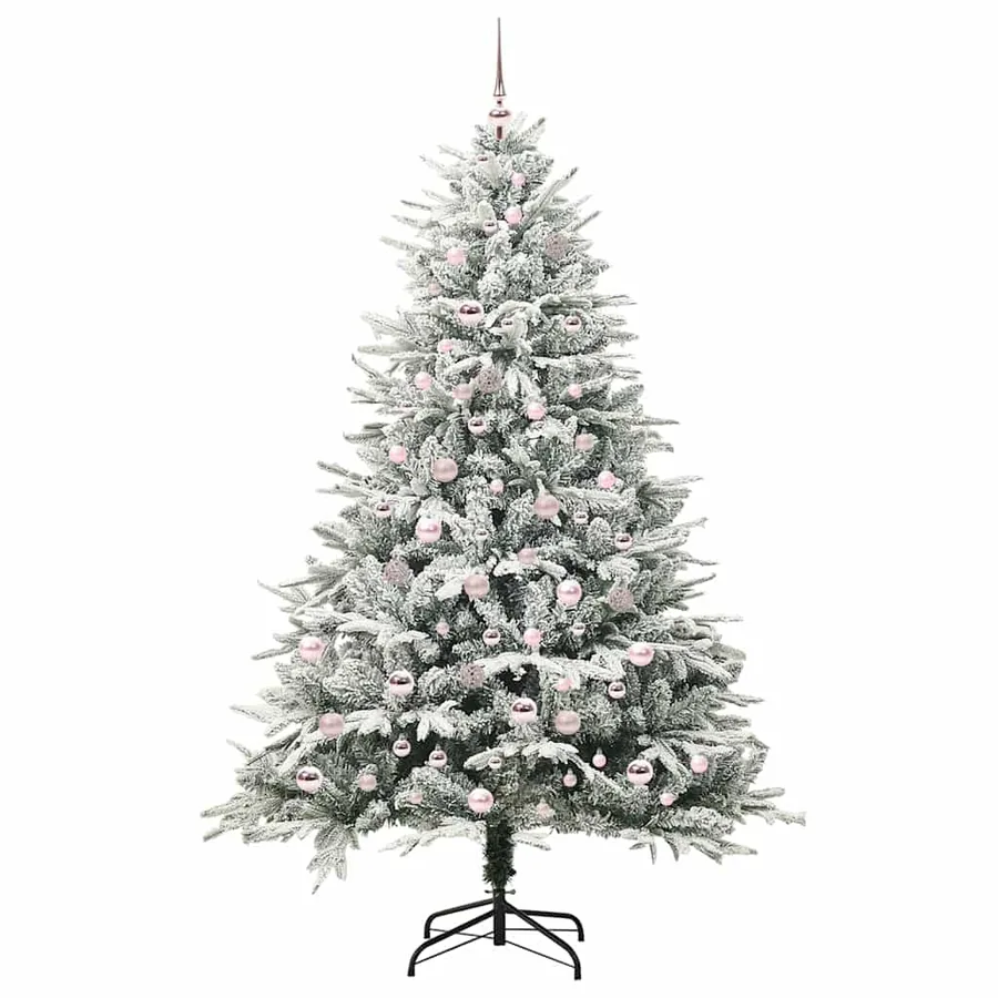 Arbre de Noël artificiel pré-éclairé avec ensemble de boules - 4