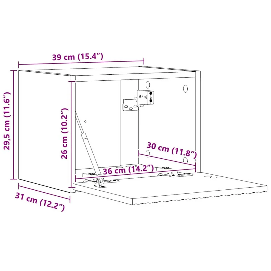 Meuble TV mural 2 pcs Bois Ancien 39 x 31 x 29,5 cm - 14