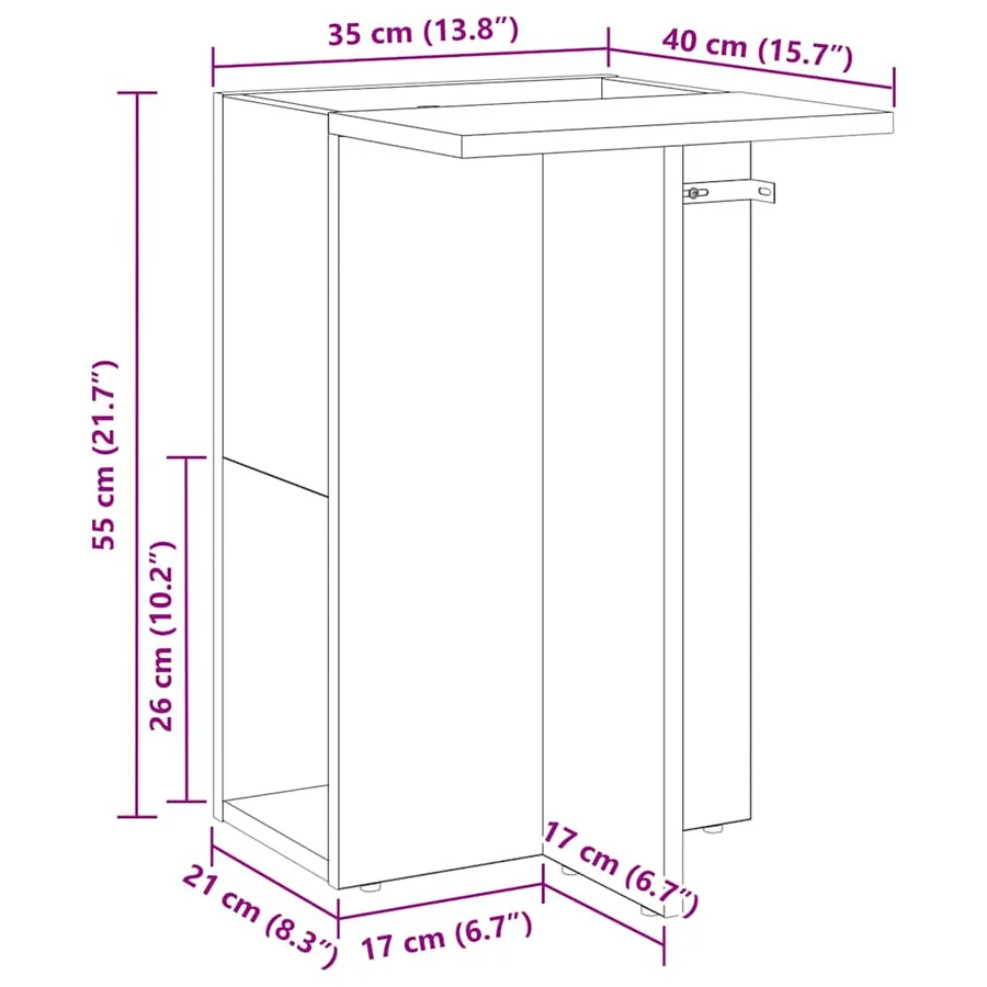 Table d'appoint Blanc 35 x 40 x 55 cm Bois d'ingénierie - 11