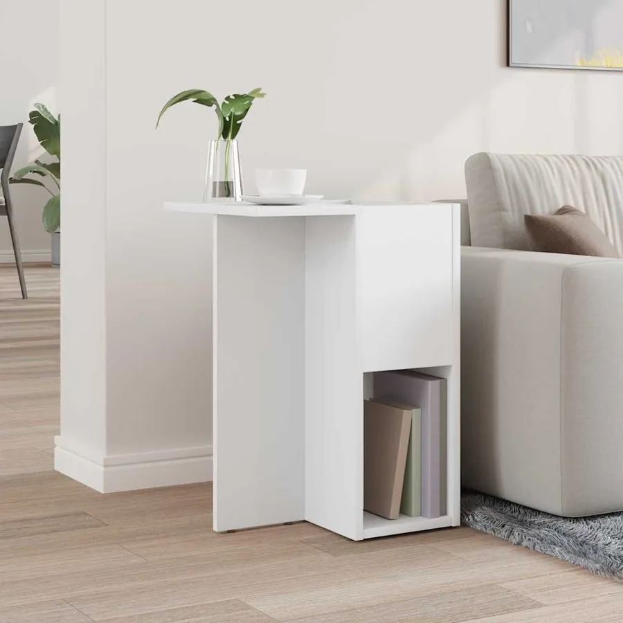 Table d'appoint Blanc 35 x 40 x 55 cm Bois d'ingénierie - 4
