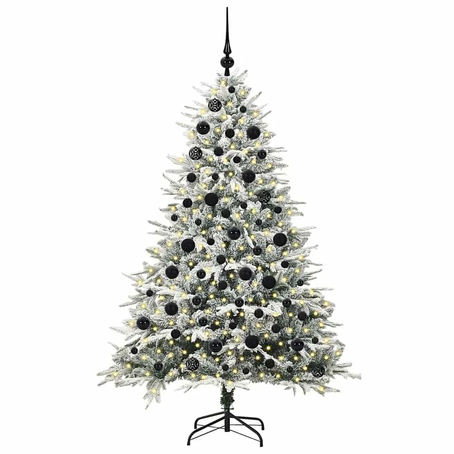 Arbre de Noël artificiel pré-éclairé avec ensemble de boules - 3