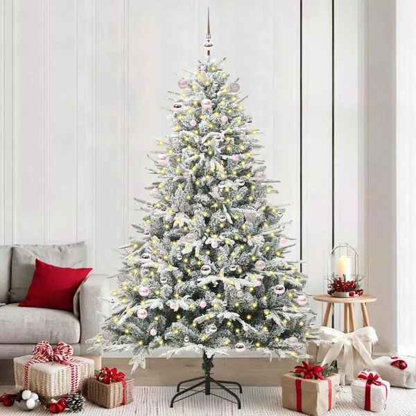 Arbre de Noël artificiel pré-éclairé avec ensemble de boules