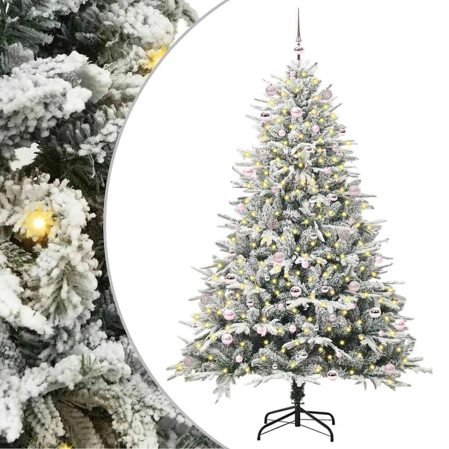 Arbre de Noël artificiel pré-éclairé avec ensemble de boules - 2