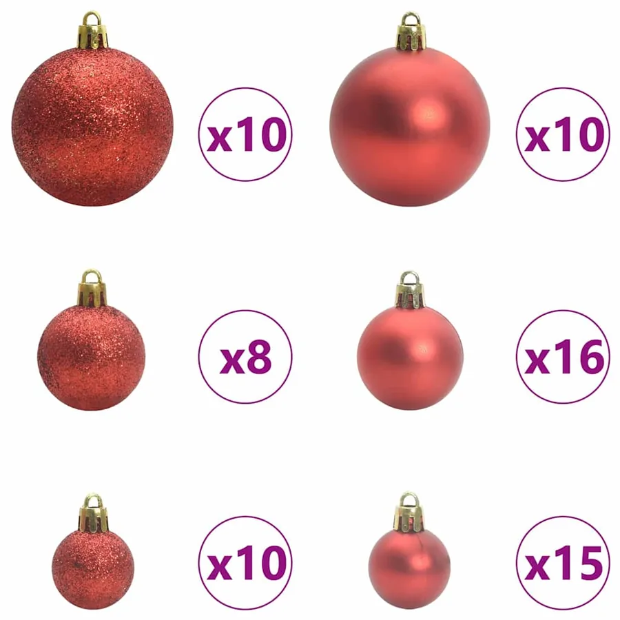 Arbre de Noël artificiel pré-éclairé avec ensemble de boules - 7