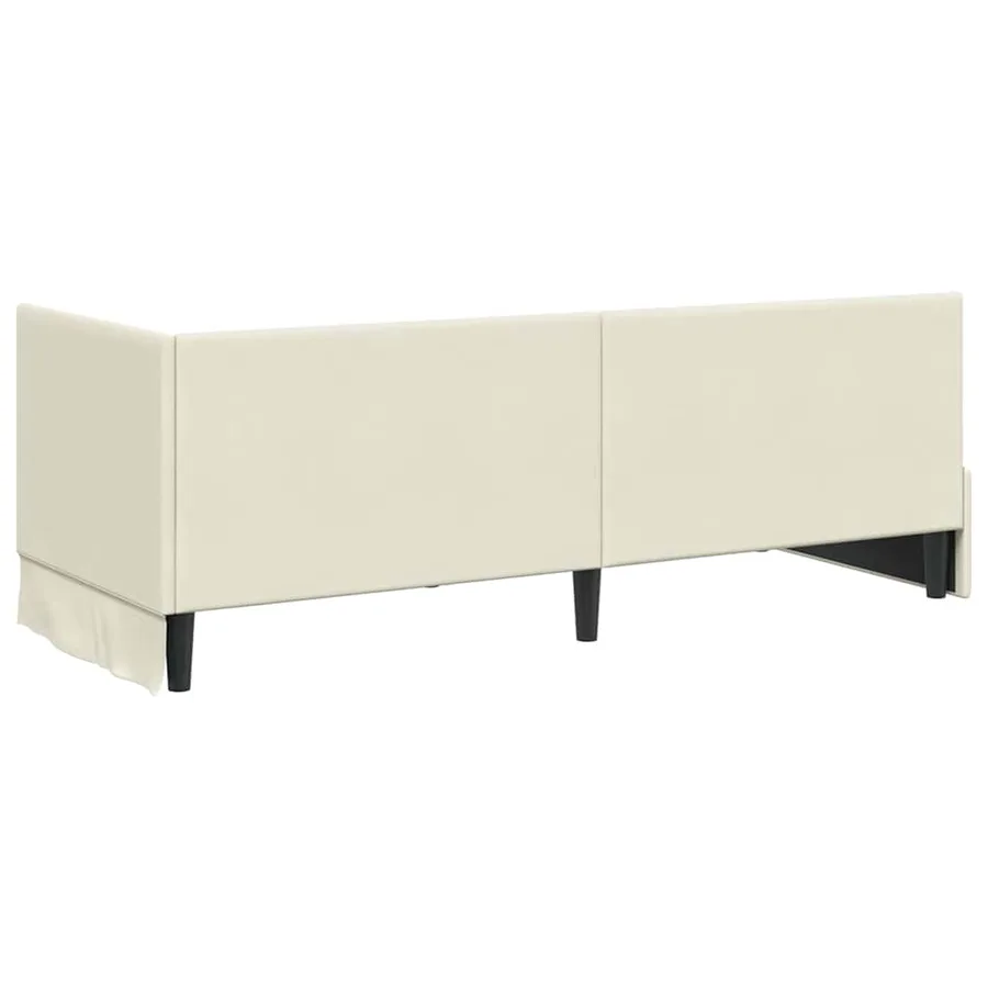 Cadre de lit d'angle avec matelas 2 pcs Crème Velours - 9
