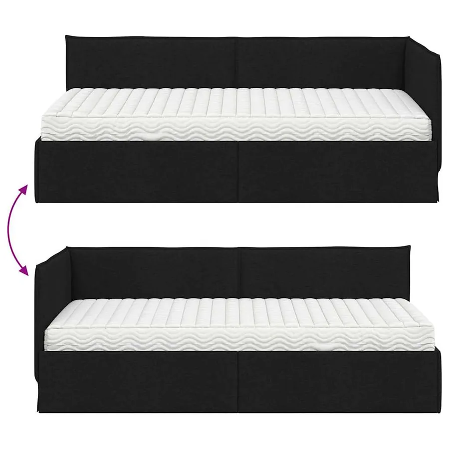 Cadre de lit d'angle avec matelas 2 pcs Vert Velours - 12