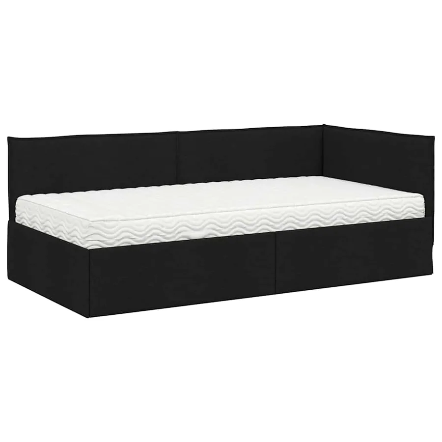 Cadre de lit d'angle avec matelas 2 pcs Vert Velours - 4