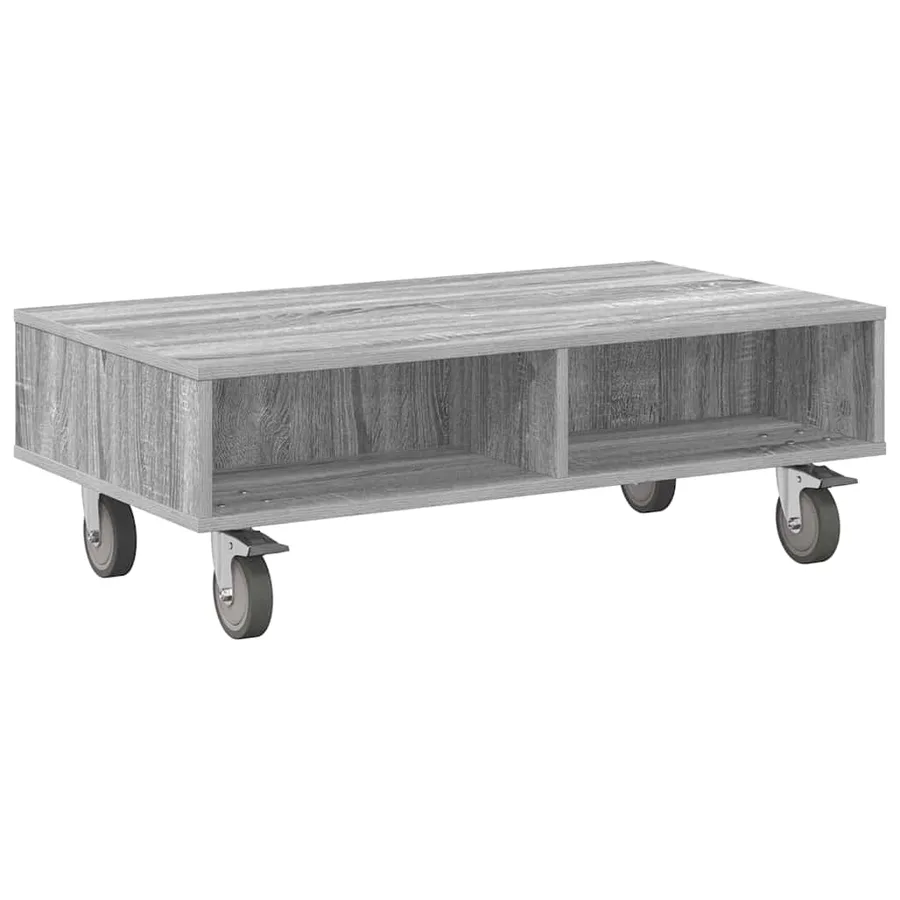 Table d'appoint avec roues Gris Sonoma 90 x 50 x 30 cm - 2