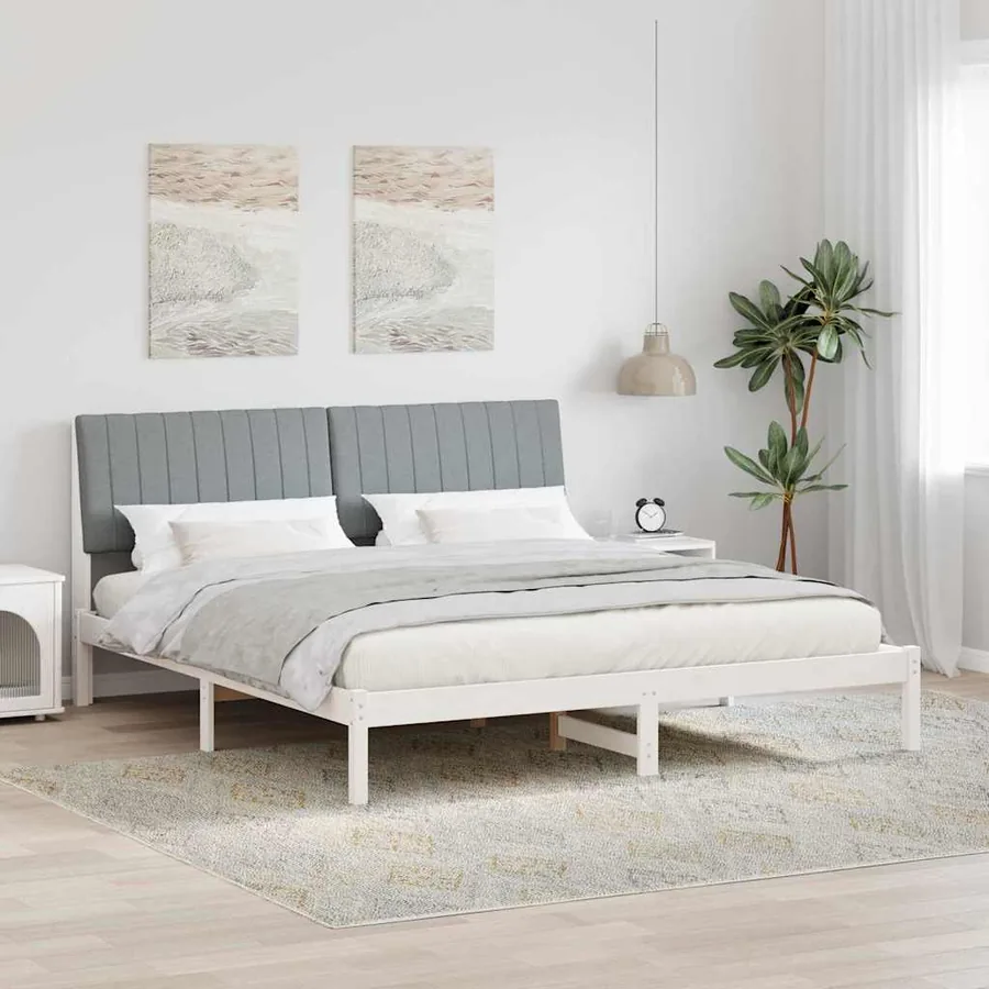 Cadre de lit Gris clair 180 x 200 cm Pin massif