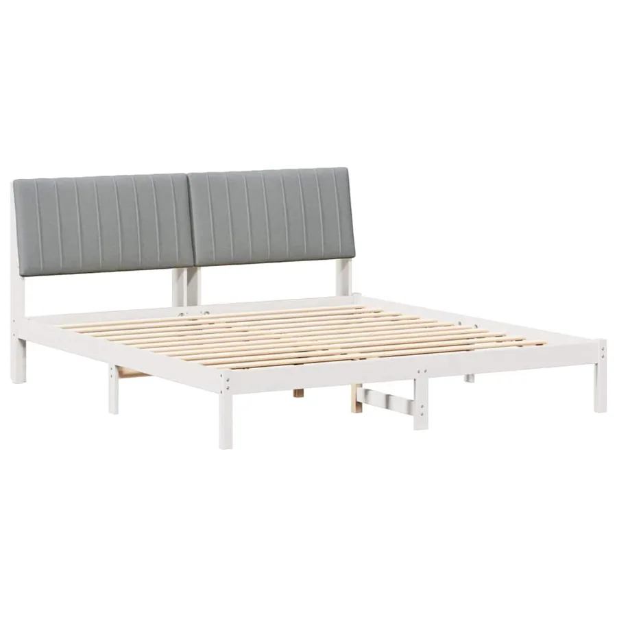 Cadre de lit Gris clair 180 x 200 cm Pin massif - 2