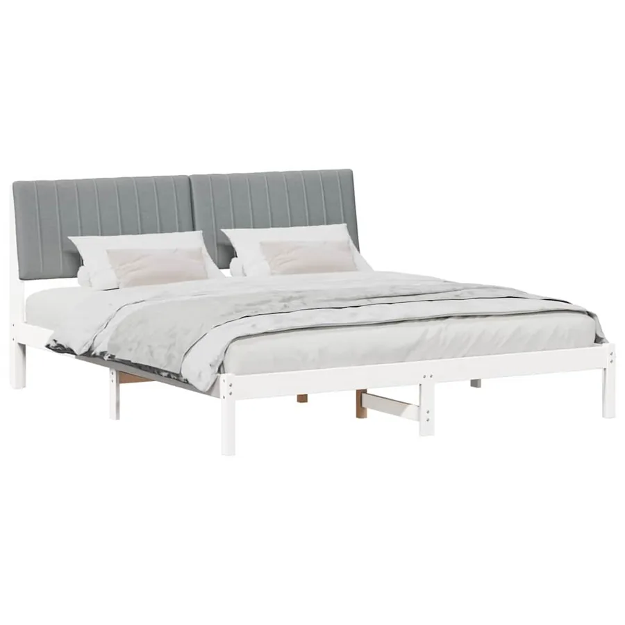 Cadre de lit Gris clair 180 x 200 cm Pin massif - 3