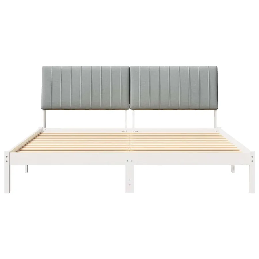 Cadre de lit Gris clair 180 x 200 cm Pin massif - 5