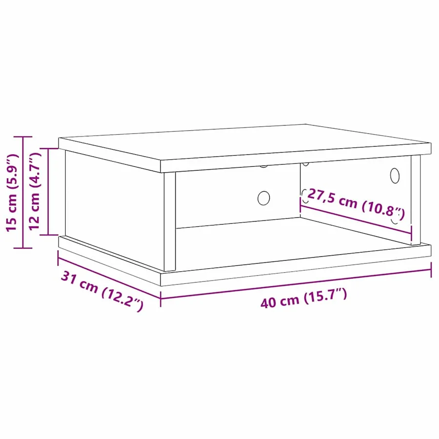 Table de chevet 2 pcs Chêne noir 40 x 31 x 15 cm - 12